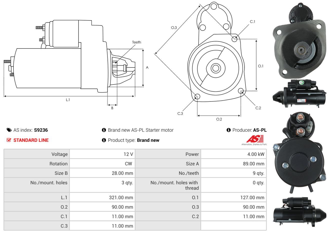Starter - S9236 AS-PL