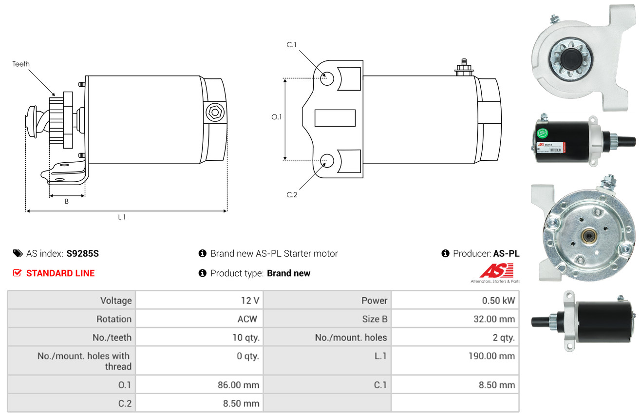 Starter - S9285S AS-PL