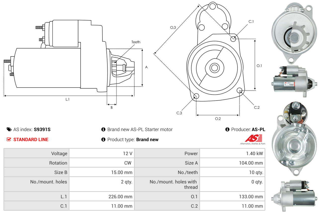 Starter - S9391S AS-PL