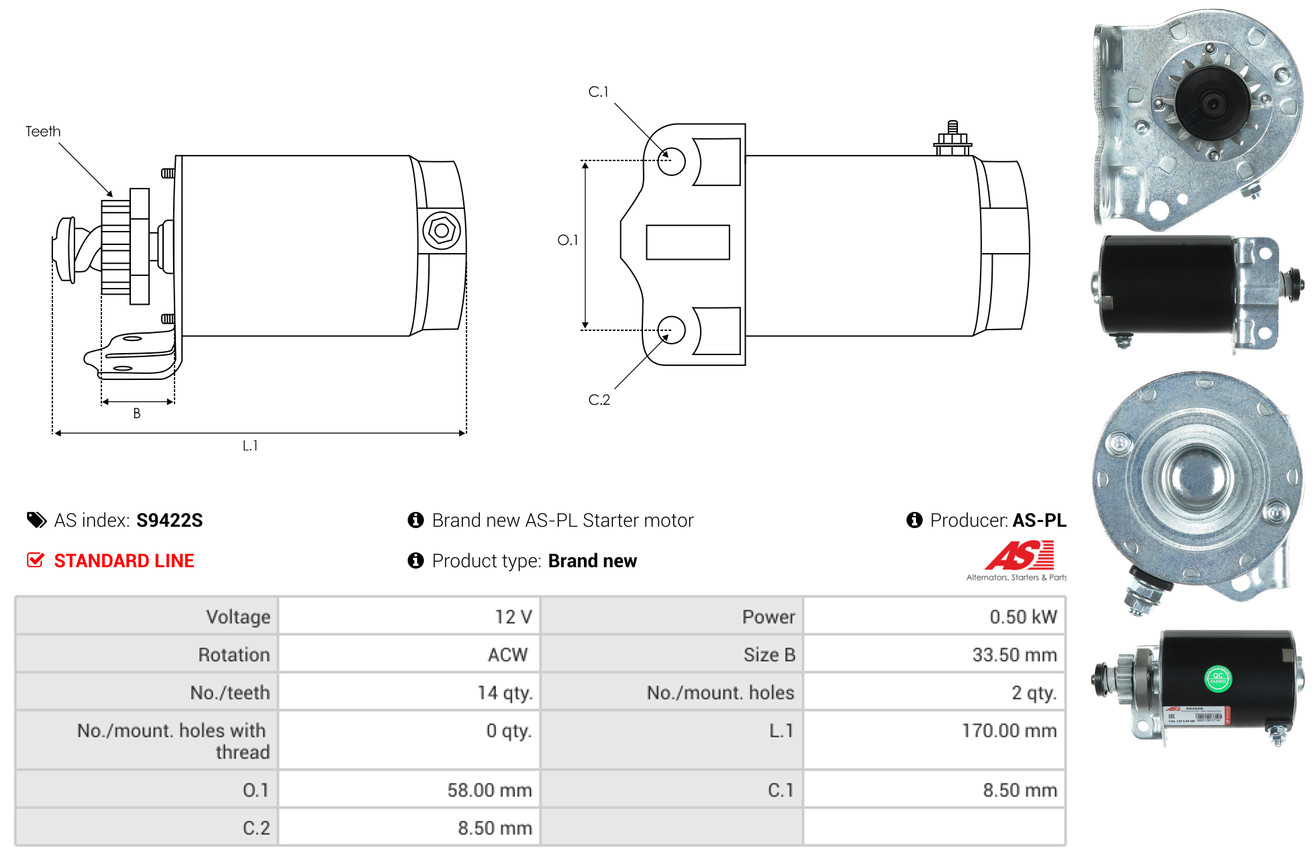 Starter - S9422S AS-PL