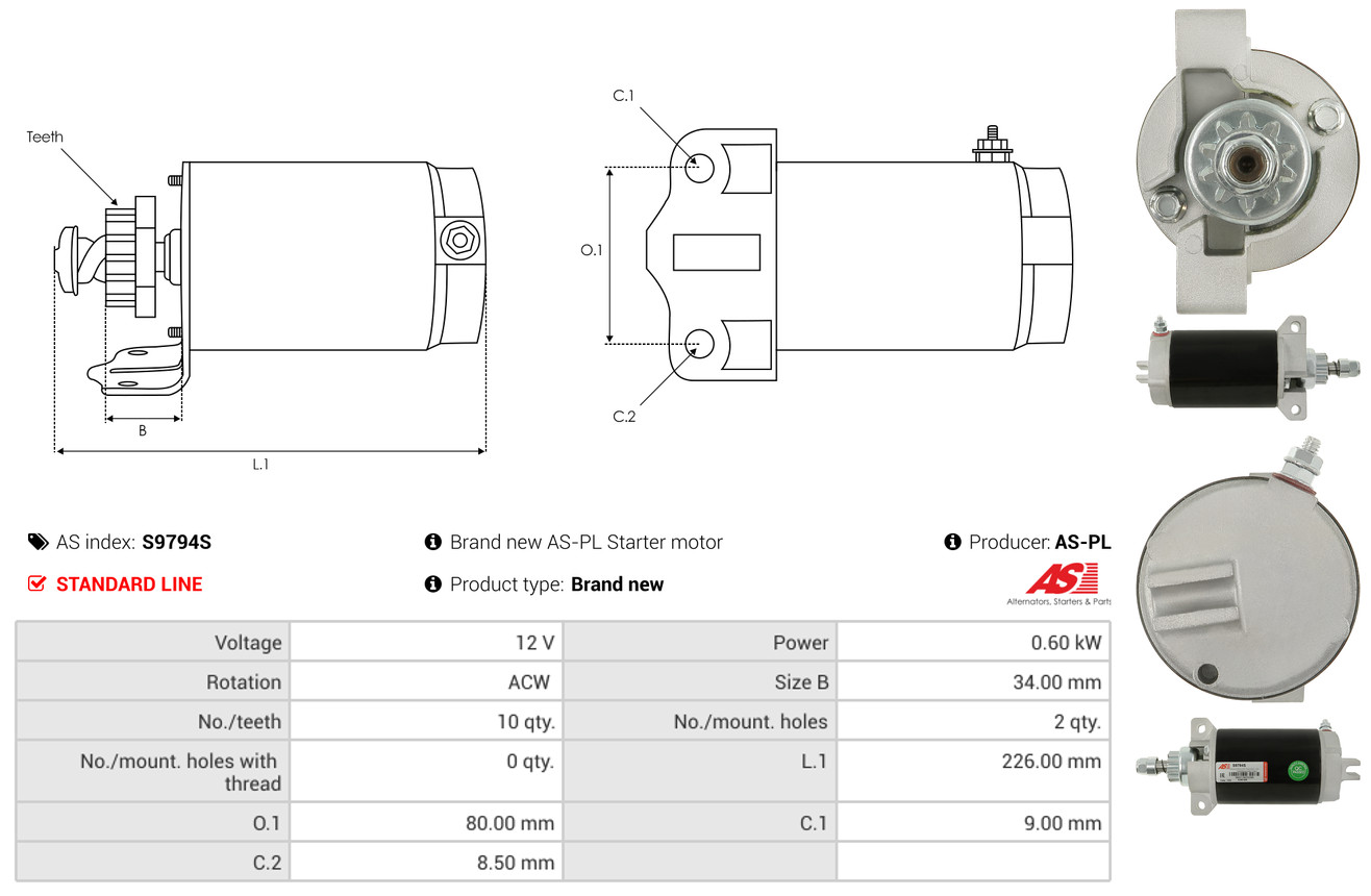 Armature, starter - SA0033 AS-PL
