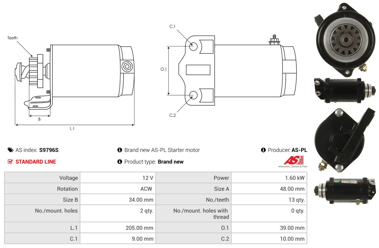 Armature, starter - SA0041 AS-PL