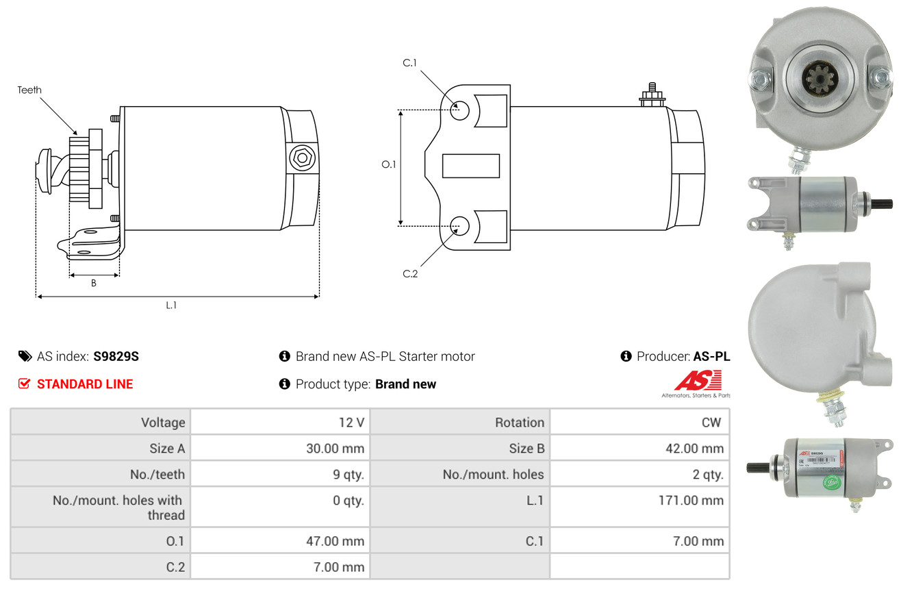 Freewheel Gear, starter - SD4033 AS-PL