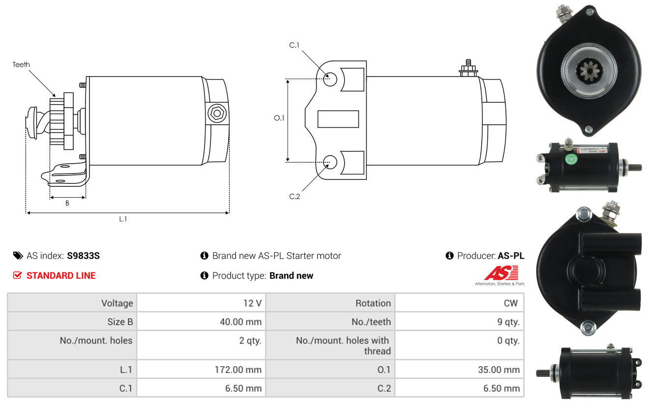 Freewheel Gear, starter - SD6015 AS-PL