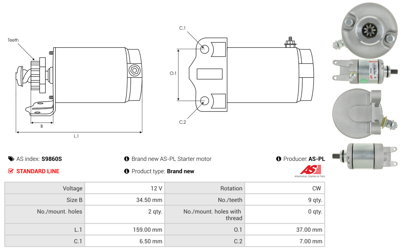 Freewheel Gear, starter - SD4034 AS-PL