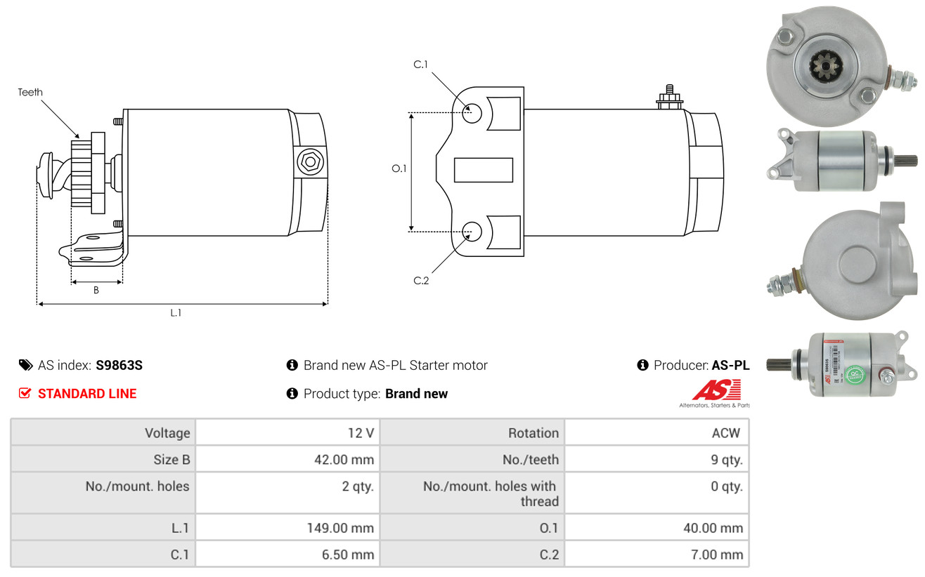 Freewheel Gear, starter - SD6010 AS-PL