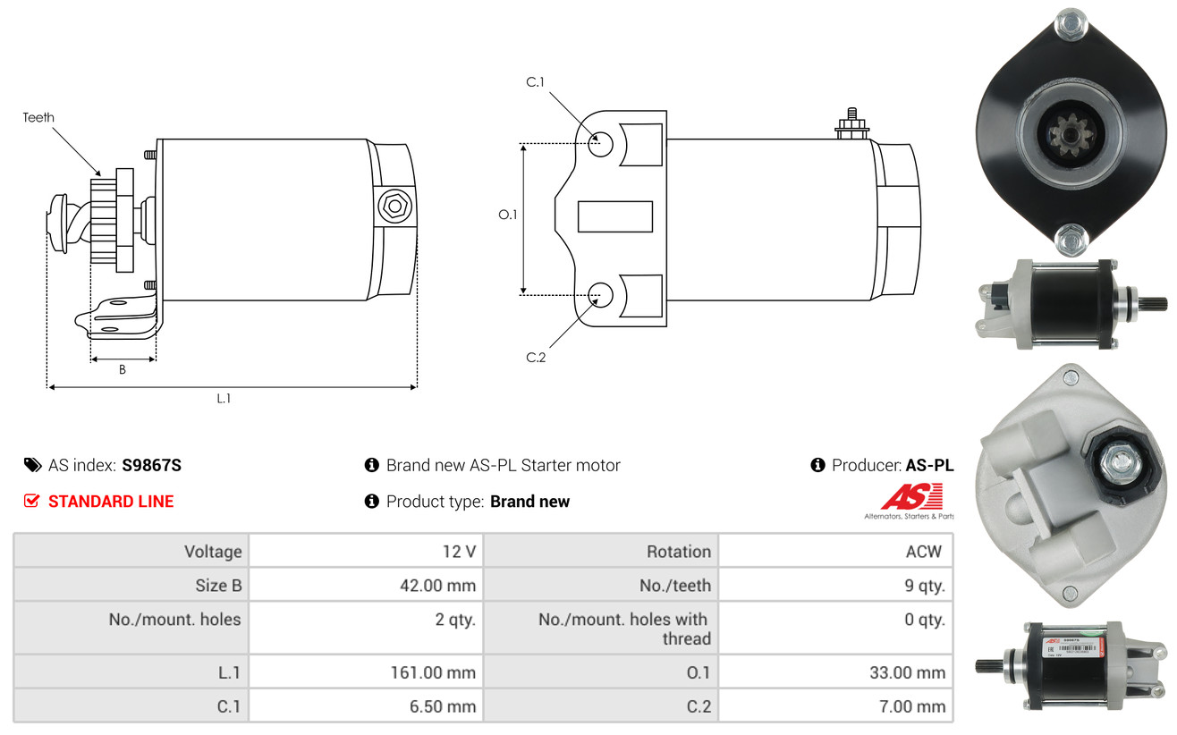 Freewheel Gear, starter - SD6019 AS-PL