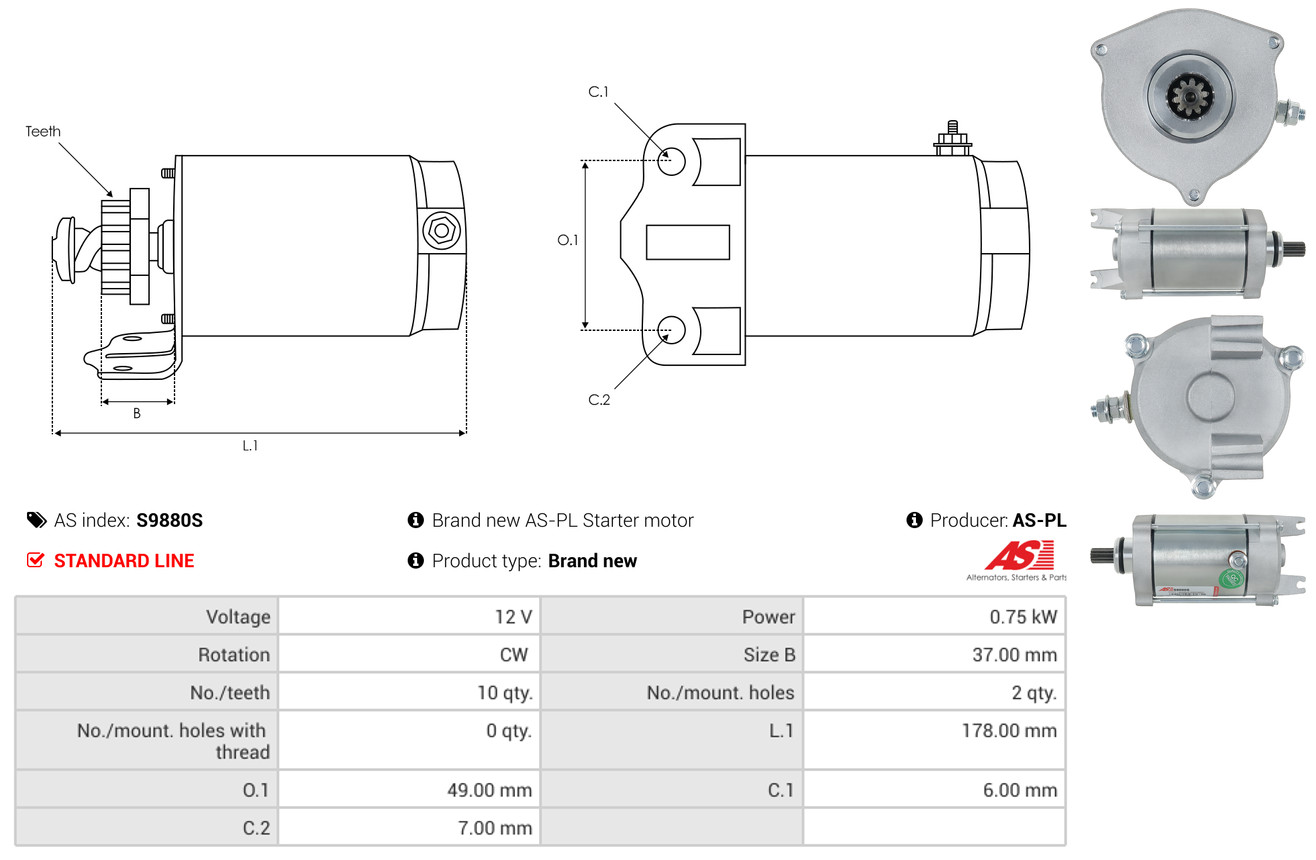 Freewheel Gear, starter - SD4034 AS-PL