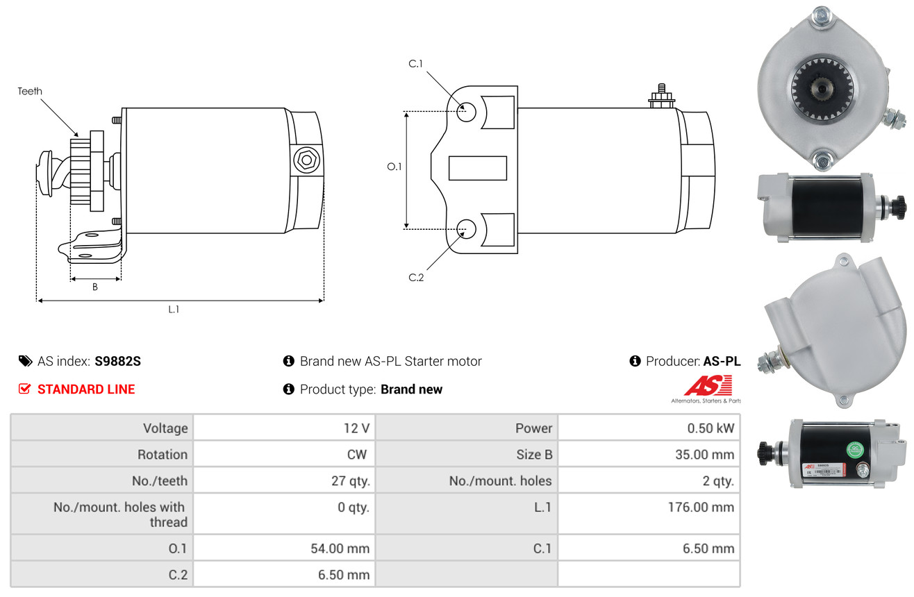 Freewheel Gear, starter - SD5016 AS-PL