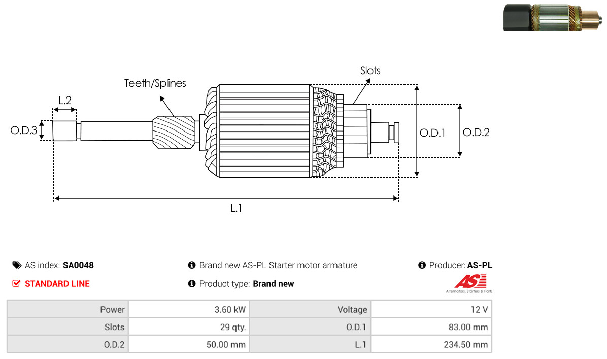 Anker, Starter - SA0048 AS-PL