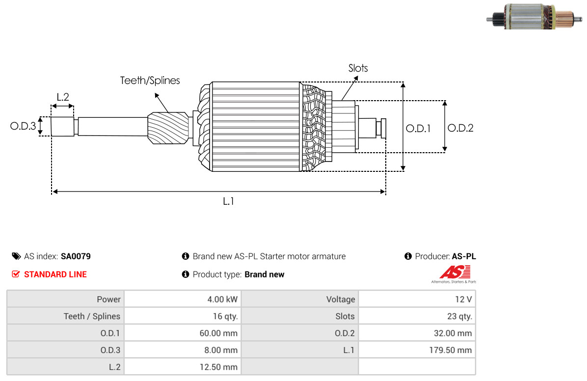 Anker, Starter - SA0079 AS-PL