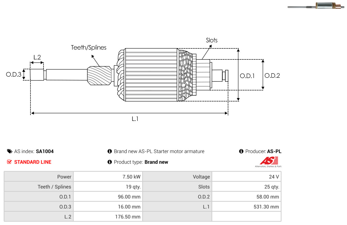Motorino d'avviamento - S3269S AS-PL