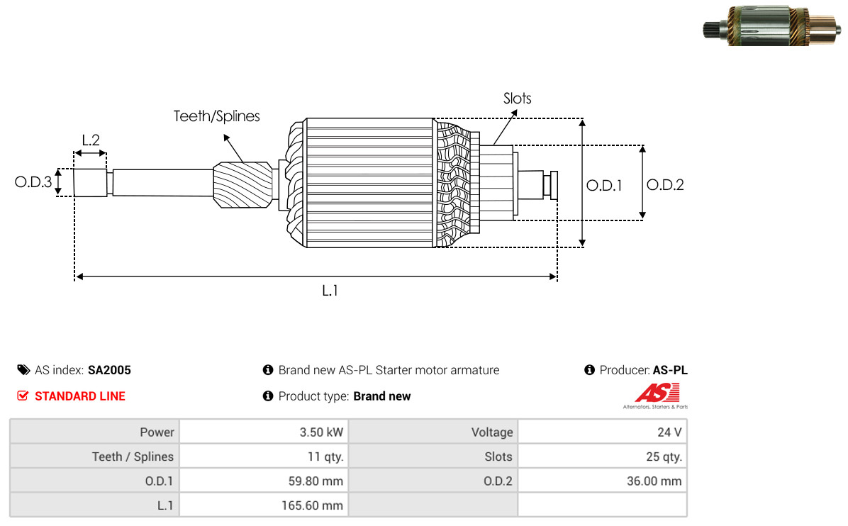 Anker, Starter - SA2005 AS-PL