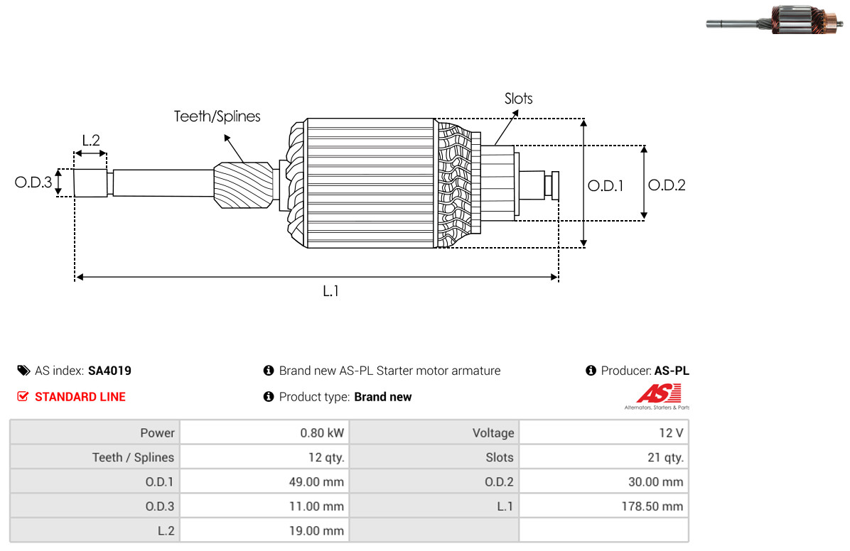 Ancorina, Starter - SA4019 AS-PL