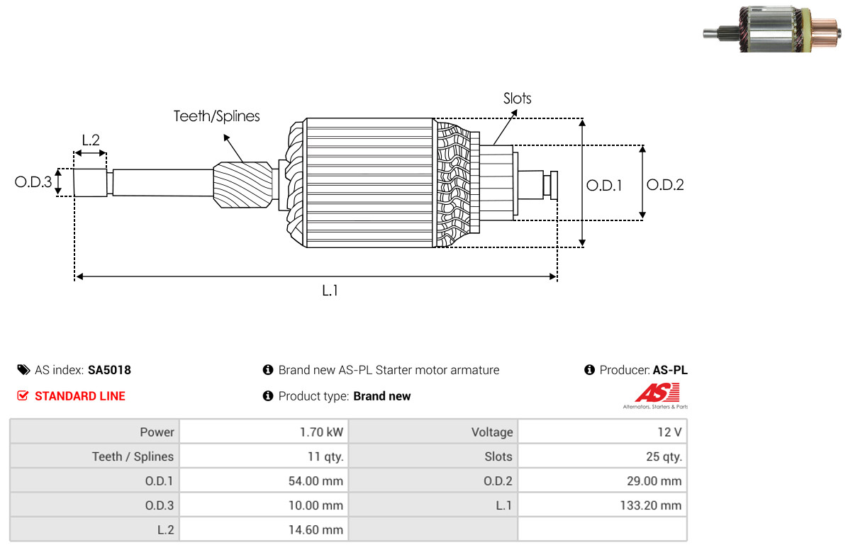 Anker, Starter - SA5018 AS-PL