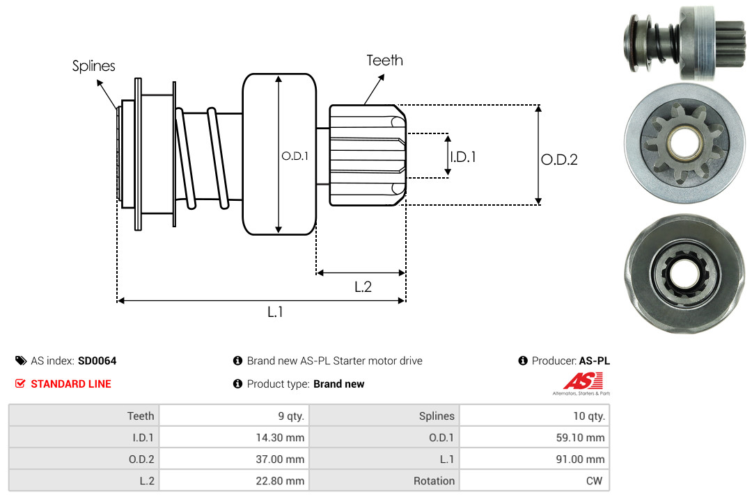 Freilaufgetriebe, Starter - SD0064 AS-PL