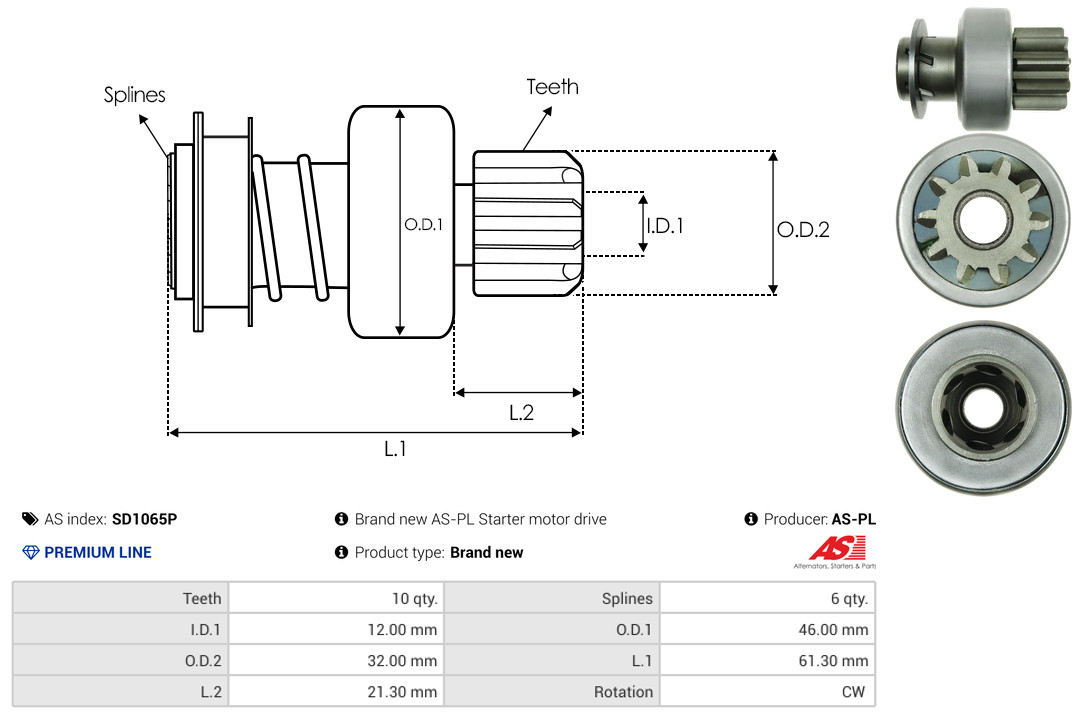 Freilaufgetriebe, Starter - SD1065P AS-PL