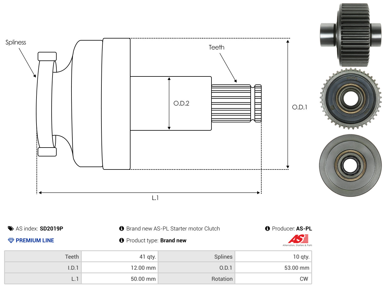 Ritzel, Starter - SD2019P AS-PL