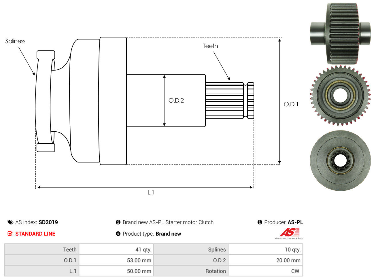 Ritzel, Starter - SD2019 AS-PL