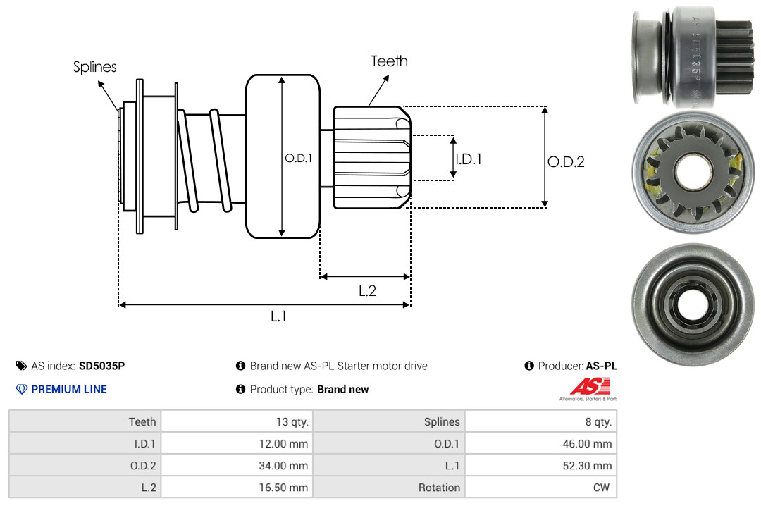 Freilaufgetriebe, Starter - SD5035P AS-PL