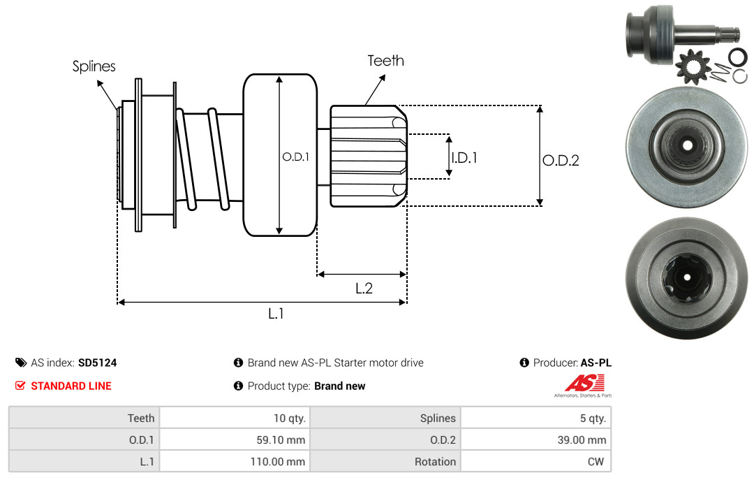 Freilaufgetriebe, Starter - SD5124 AS-PL