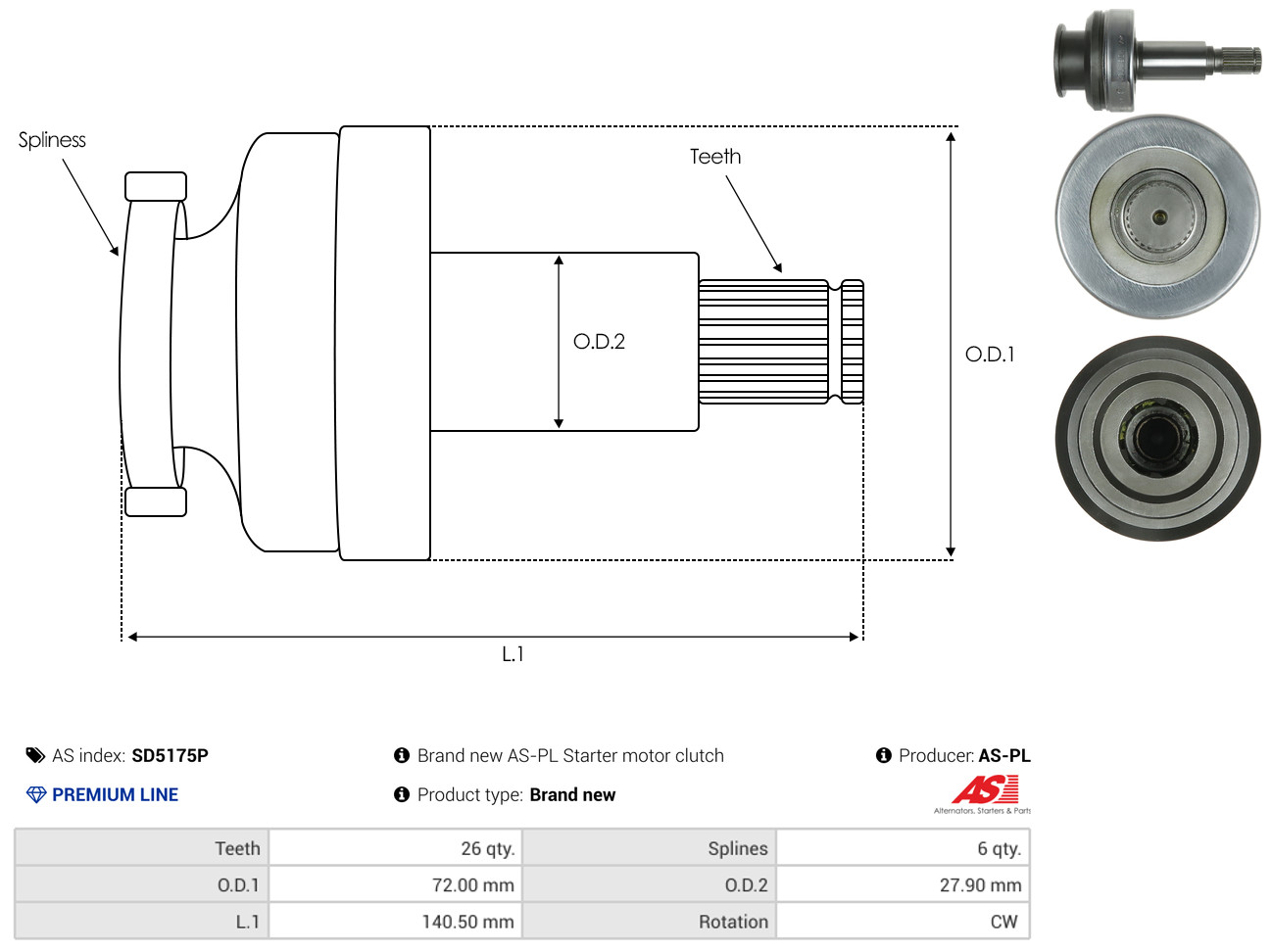 Ritzel, Starter - SD5175P AS-PL
