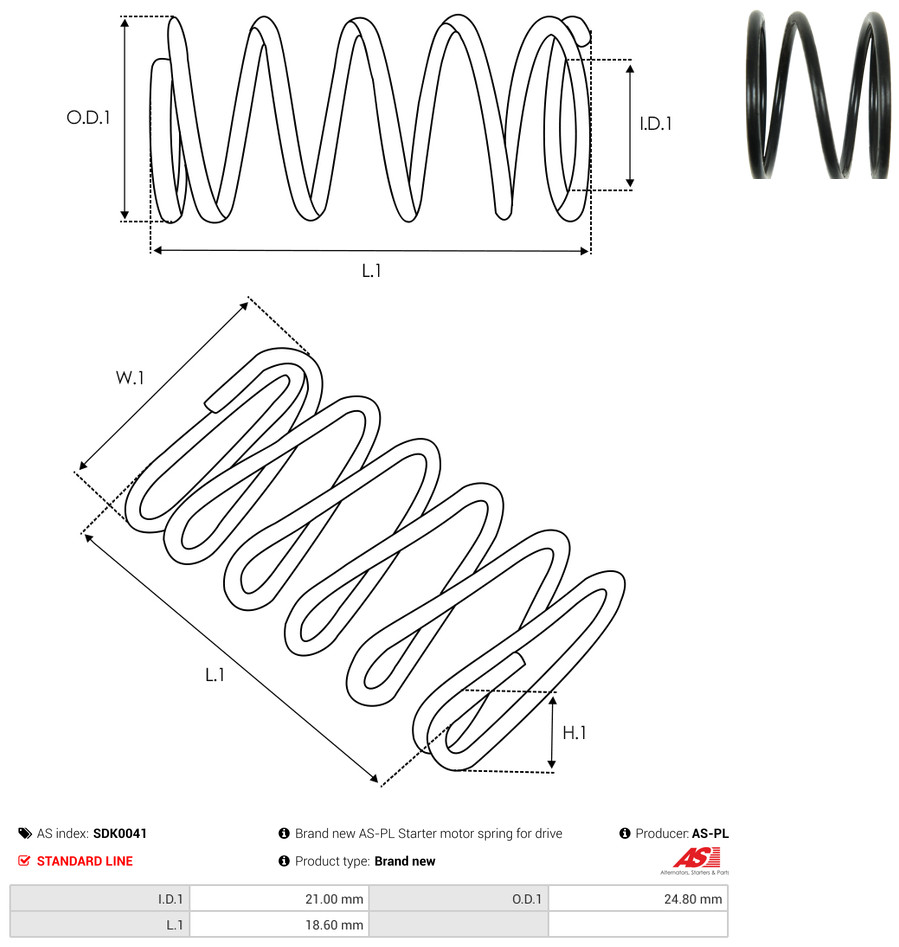 Repair Kit, starter - SDK0041 AS-PL