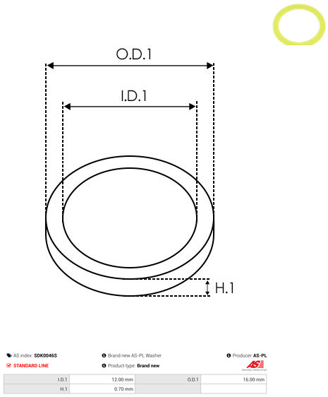 Ремкомплект, генератор - SDK0046S AS-PL