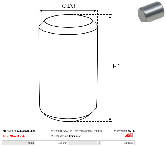Repair Kit, starter - SDK9002(BULK) AS-PL