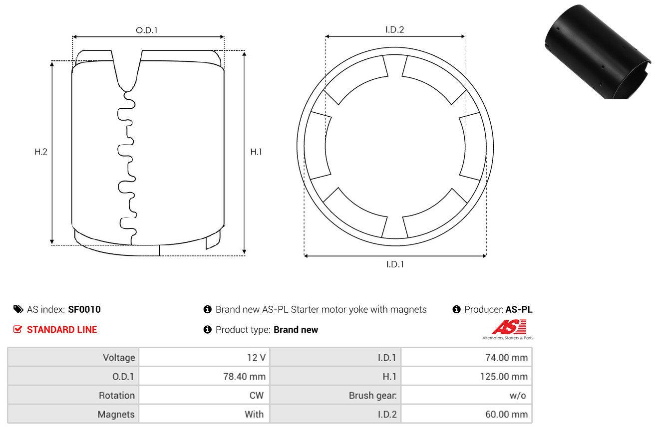 Field Winding, starter - SF0010 AS-PL
