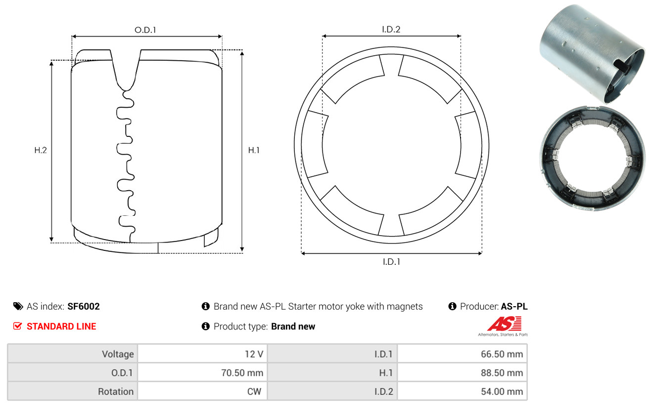 Field Winding, starter - SF6002 AS-PL