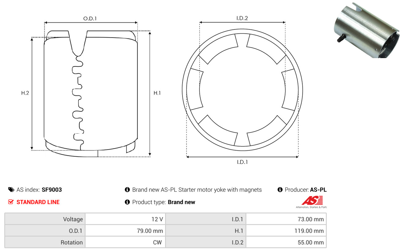 Field Winding, starter - SF9003 AS-PL