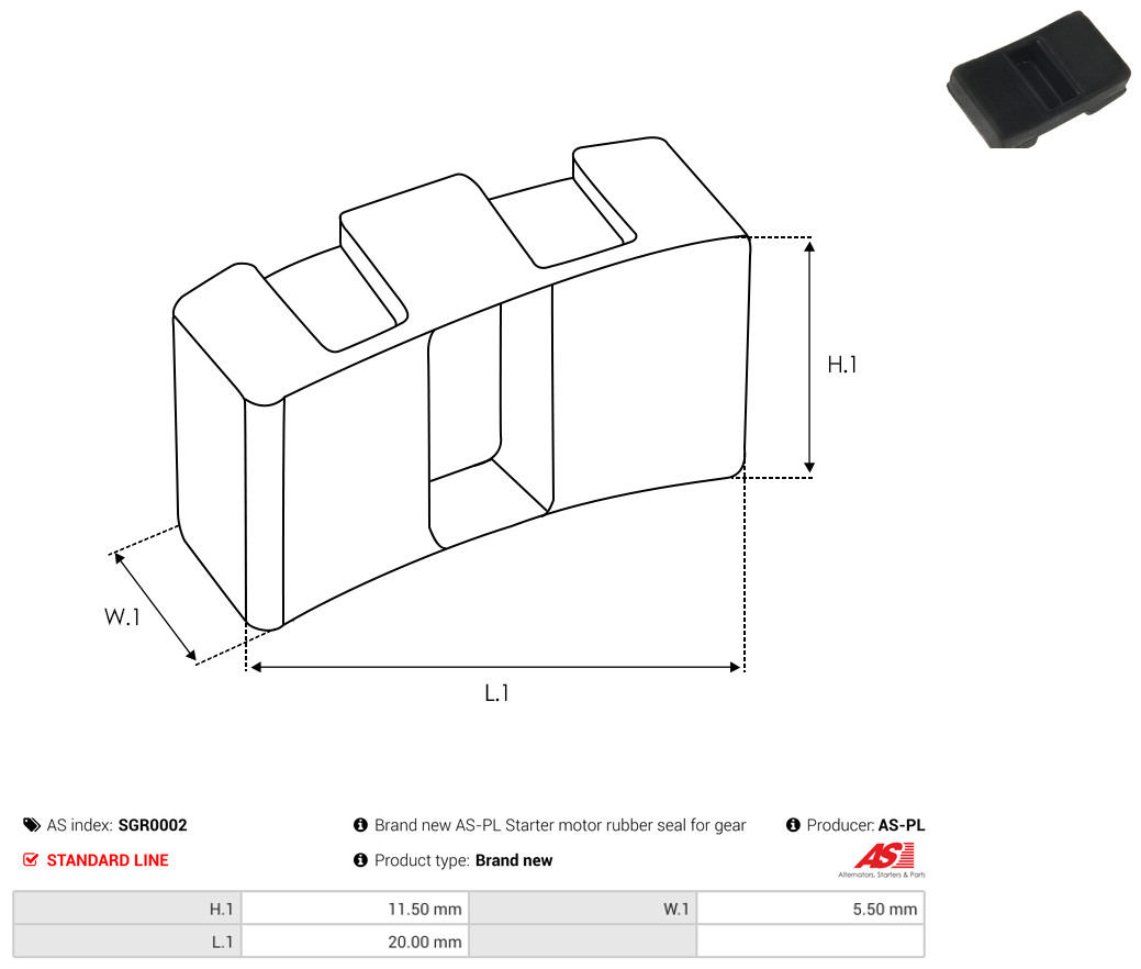 Repair Kit, starter - SGR0002 AS-PL