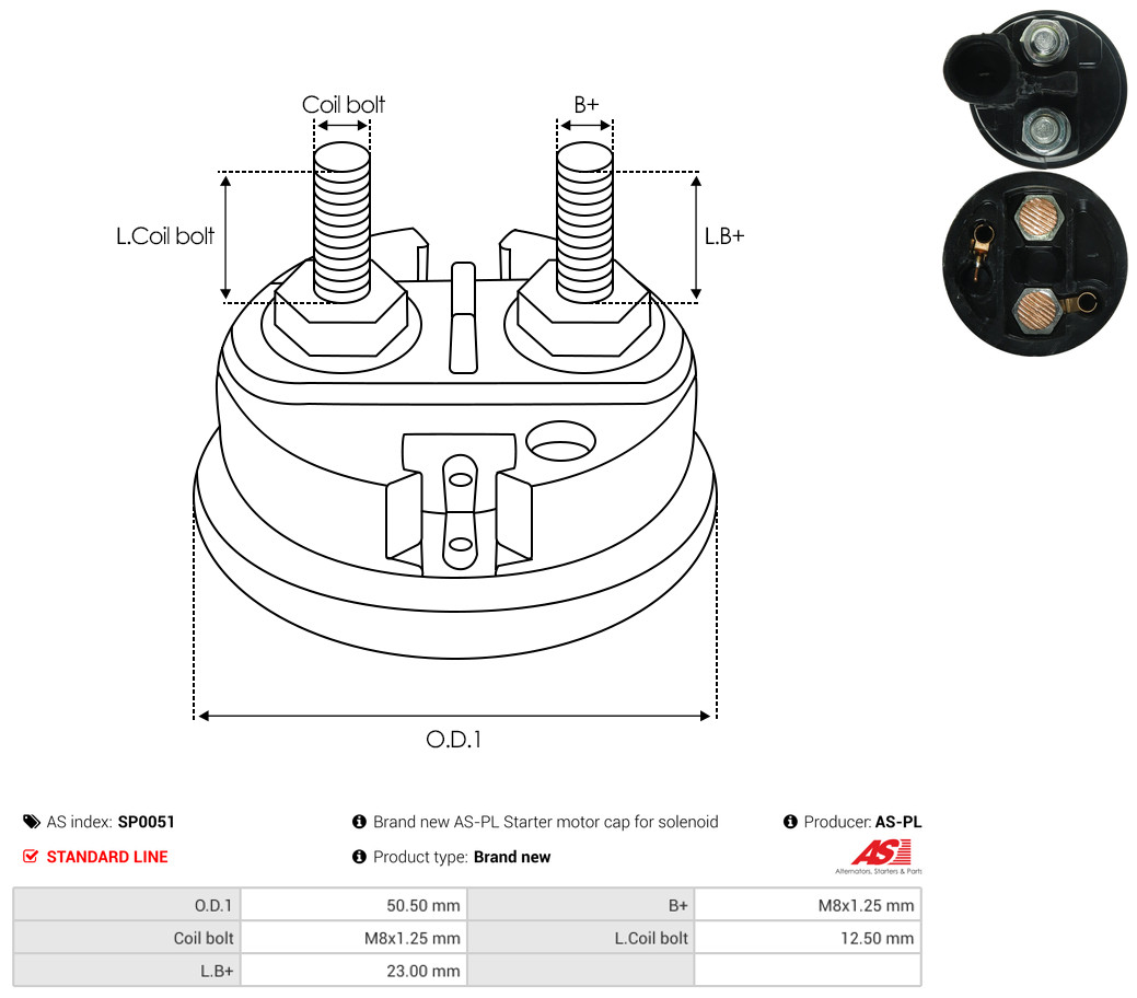 Cap, starter relay - SP0051 AS-PL