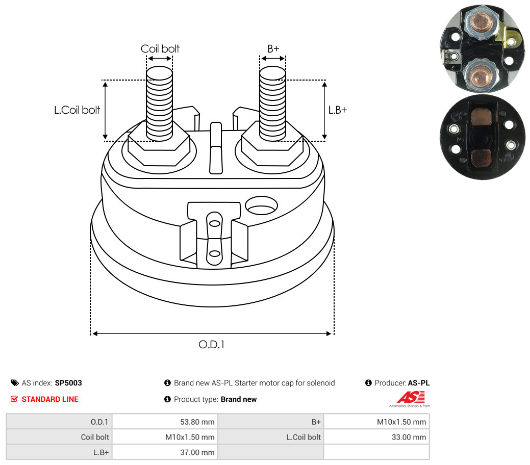Cap, starter relay - SP5003 AS-PL