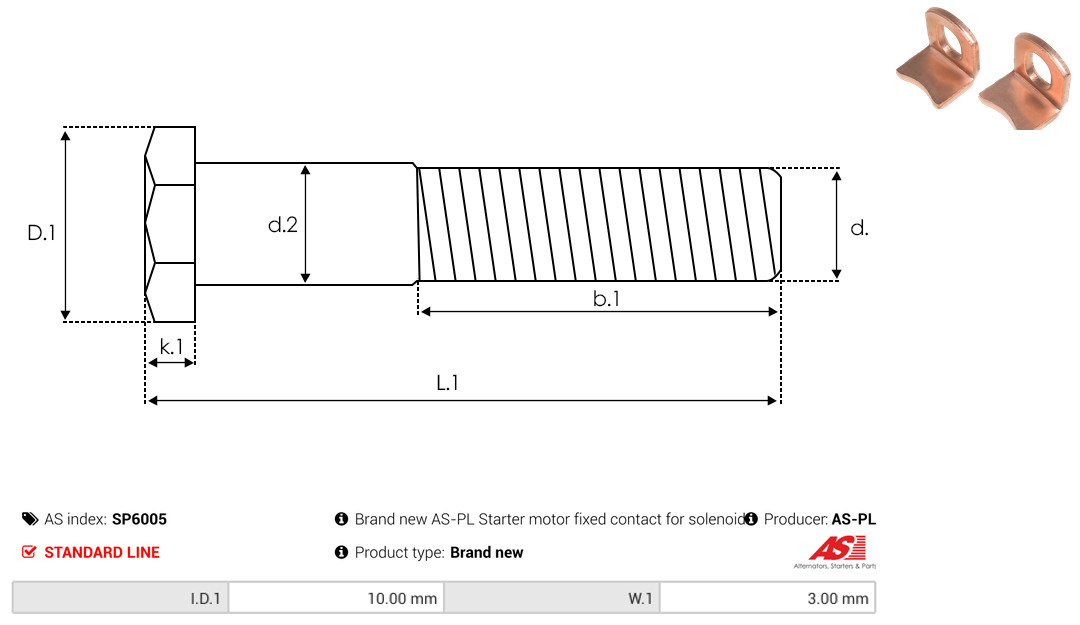 Kit riparazione, Motorino avviamento - SP6005 AS-PL