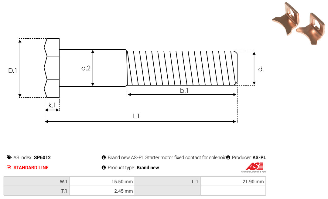 Kit riparazione, Motorino avviamento - SP6012 AS-PL