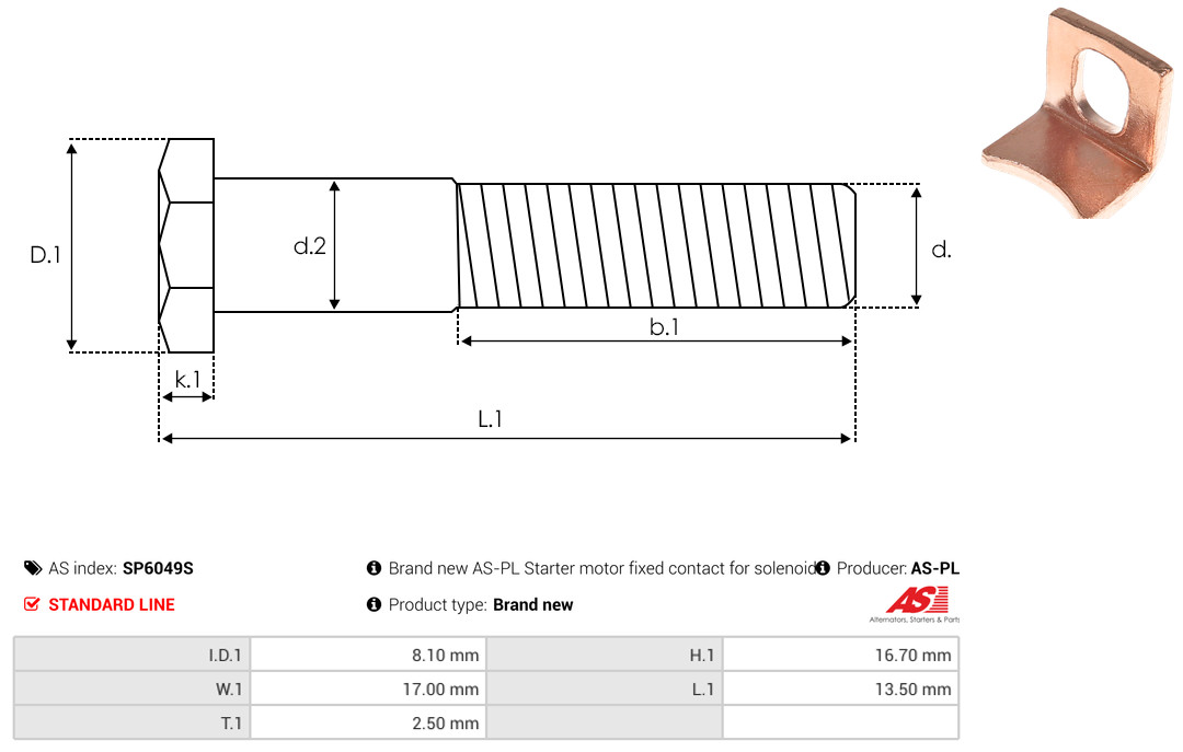 Repair Kit, starter - SP6049S AS-PL