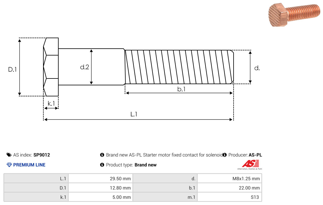 Repair Kit, starter - SP9012 AS-PL