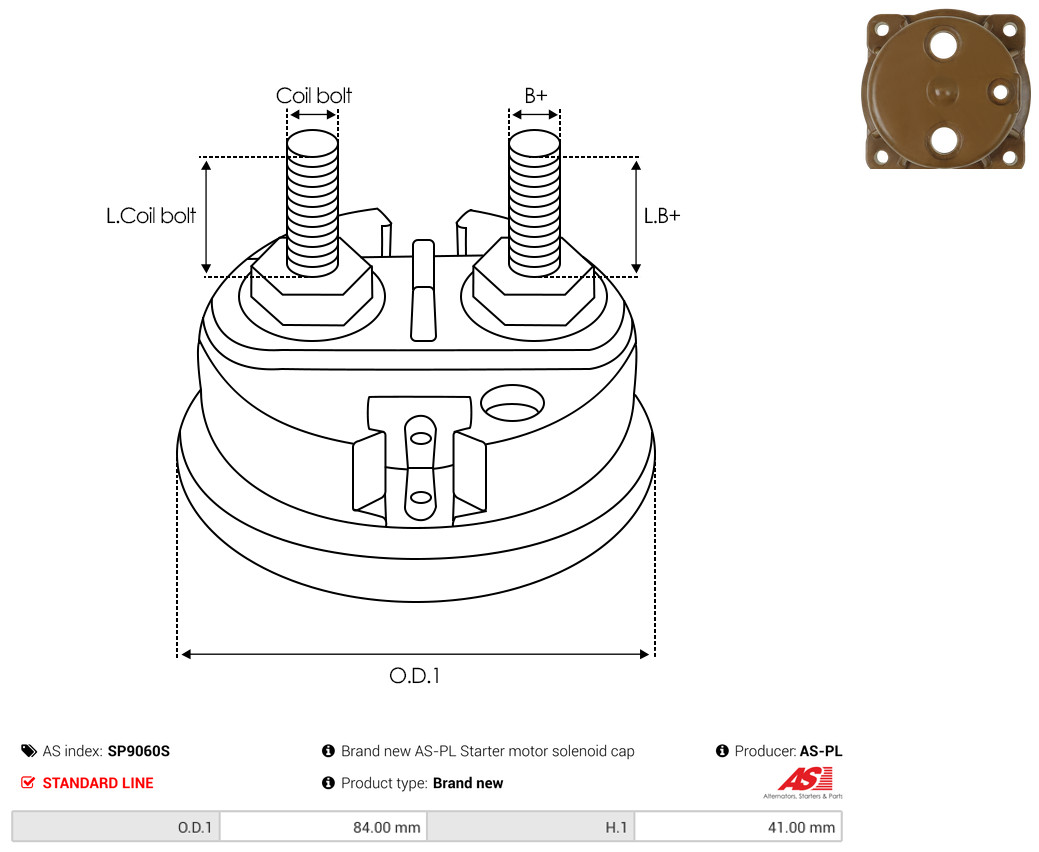 Cap, starter relay - SP9060S AS-PL