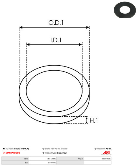 Ремкомплект, генератор - SRS1010(BULK) AS-PL