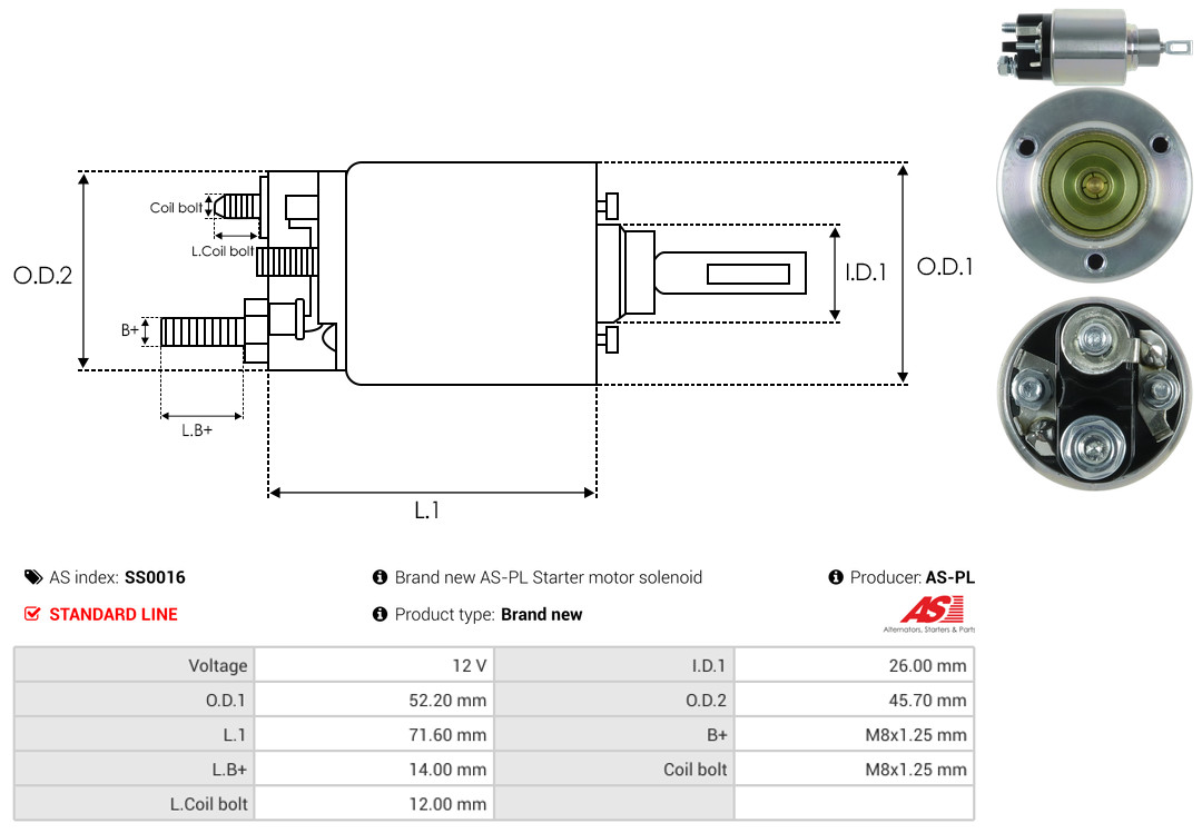 Releu electromagnetic electromotor AS-PL SS0016