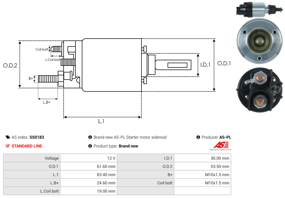 Elettromagnete, Motore d'avviamento - SS0183 AS-PL
