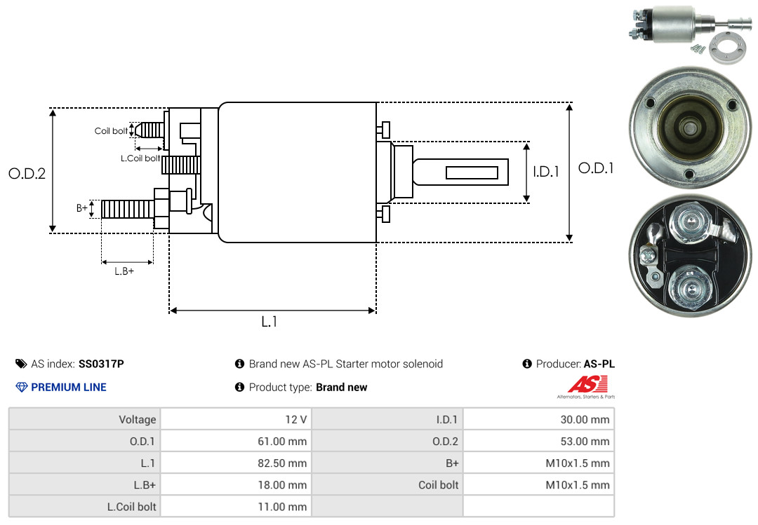 Elettromagnete, Motore d'avviamento - SS0317P AS-PL