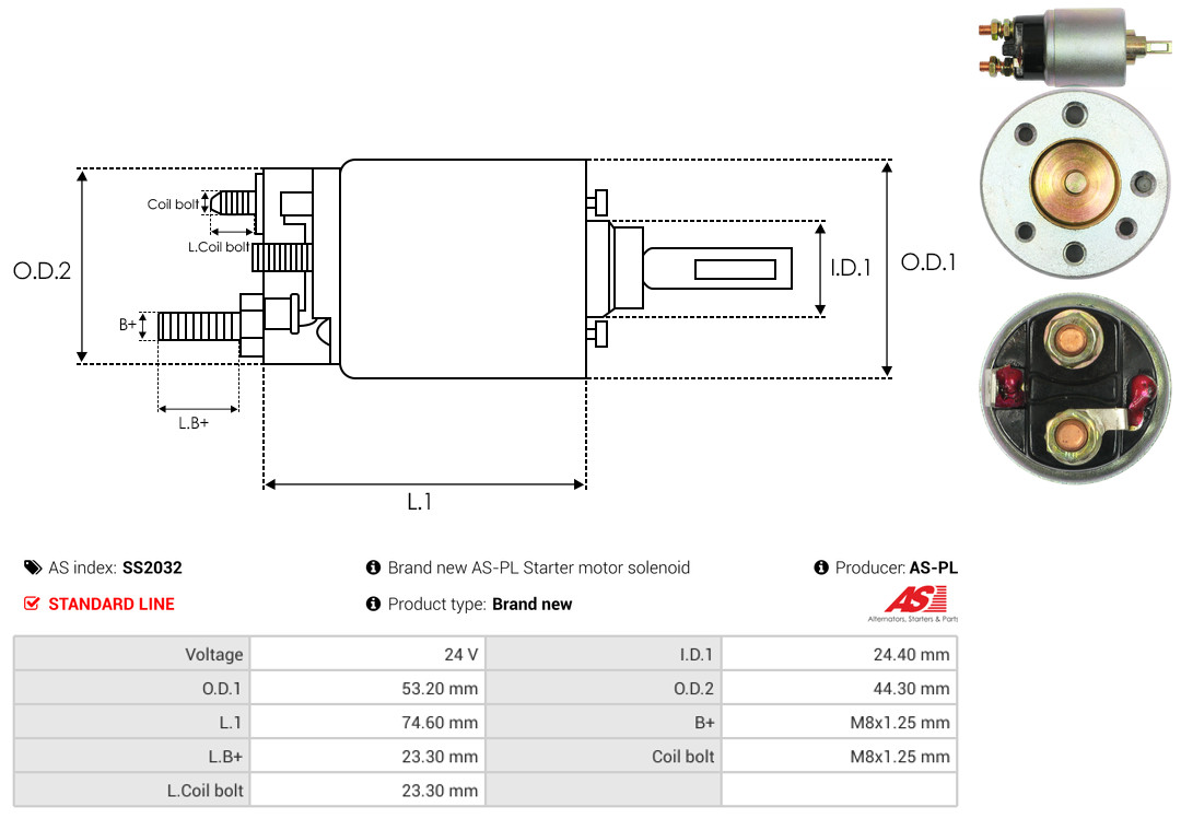 solenoidinis jungiklis, starteris - SS2032 AS-PL