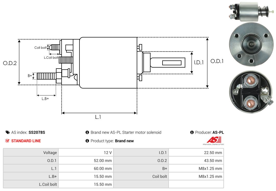 Magnetschalter, Starter - SS2078S AS-PL