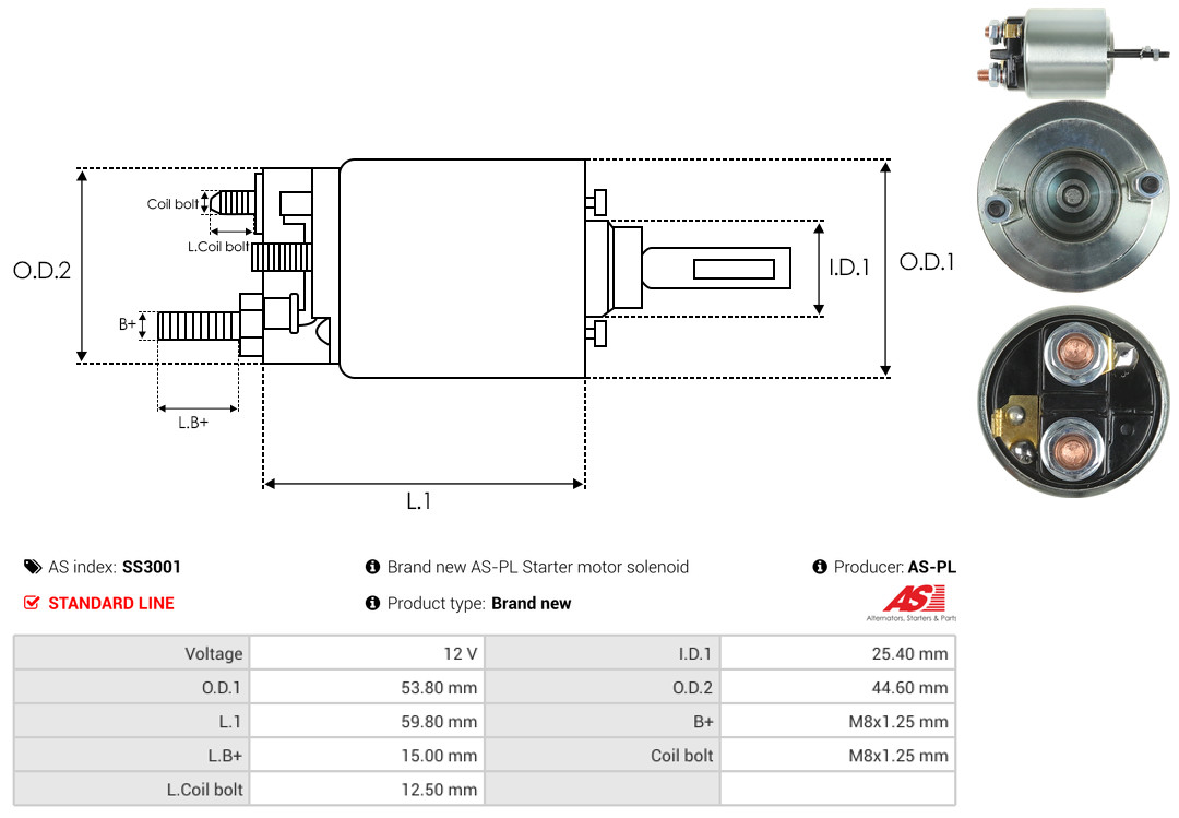 Elettromagnete, Motore d'avviamento - SS3001 AS-PL