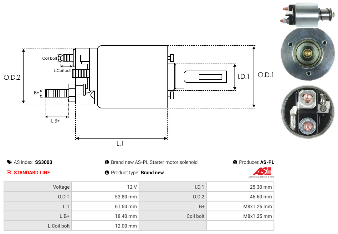 Elettromagnete, Motore d'avviamento - SS3003 AS-PL
