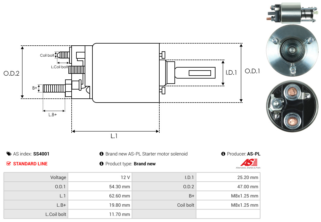 Elettromagnete, Motore d'avviamento - SS4001 AS-PL
