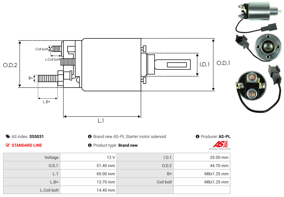 Elettromagnete, Motore d'avviamento - SS5031 AS-PL